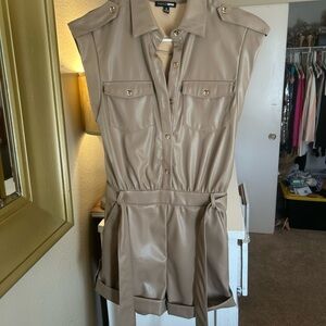 Fashion Nova Beige Sleeveless Romper
